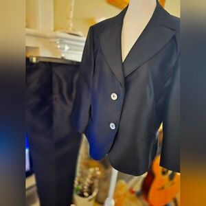 Talbots 14P 100 Silk Black Pant Suit